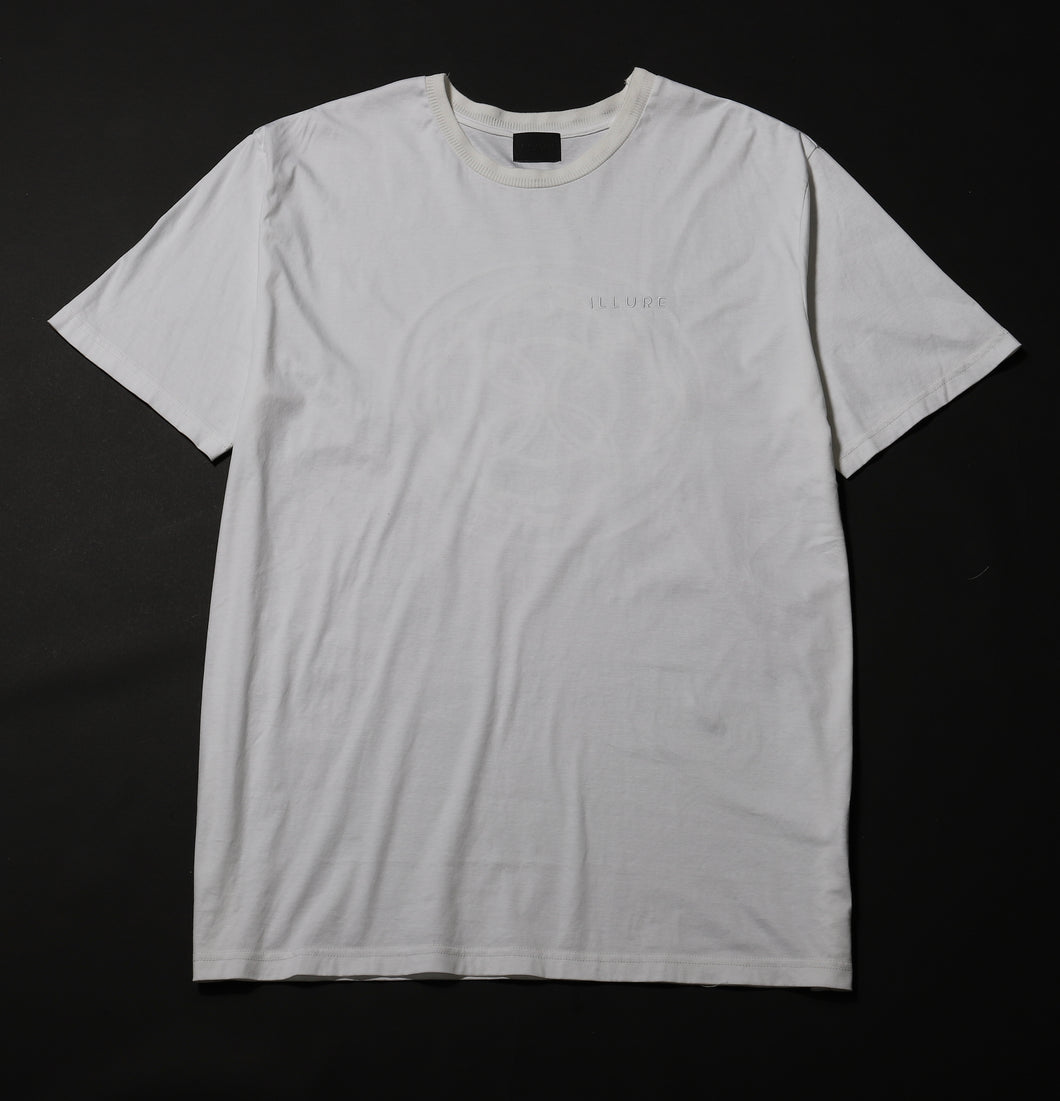 LOGO Embroidery ILLURE  White Superior Cotton Unisex T-shirt MAISON ILLURE Milano Tokyo