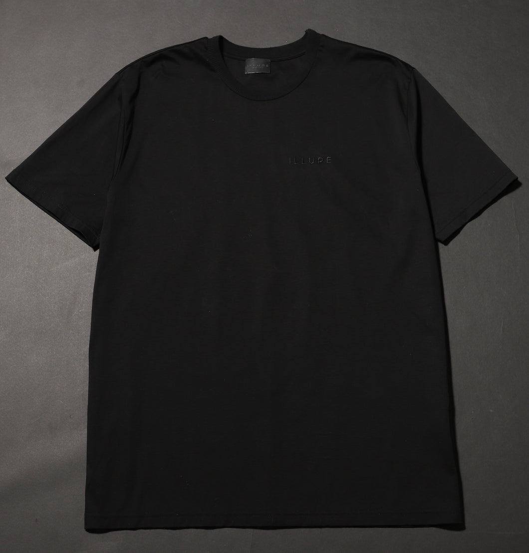 LOGO Embroidery ILLURE  Black Superior Cotton Unisex T-shirt MAISON ILLURE Milano Tokyo